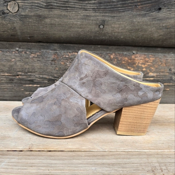 Slayte NEW Miranda Modern Urban Edge Neurtral Camo Block Heel Mule Sandal 8M - Picture 3 of 15